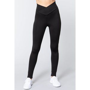 Black CROSS WAIST BAND WORKOUT PANTS(Junior Fit)